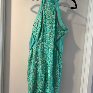 Mint teal lace Luxxel mini dress